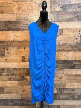 Torrid Women's Royal Blue Gathered Midi Dress Sleeveless Size 3X S TEP 123